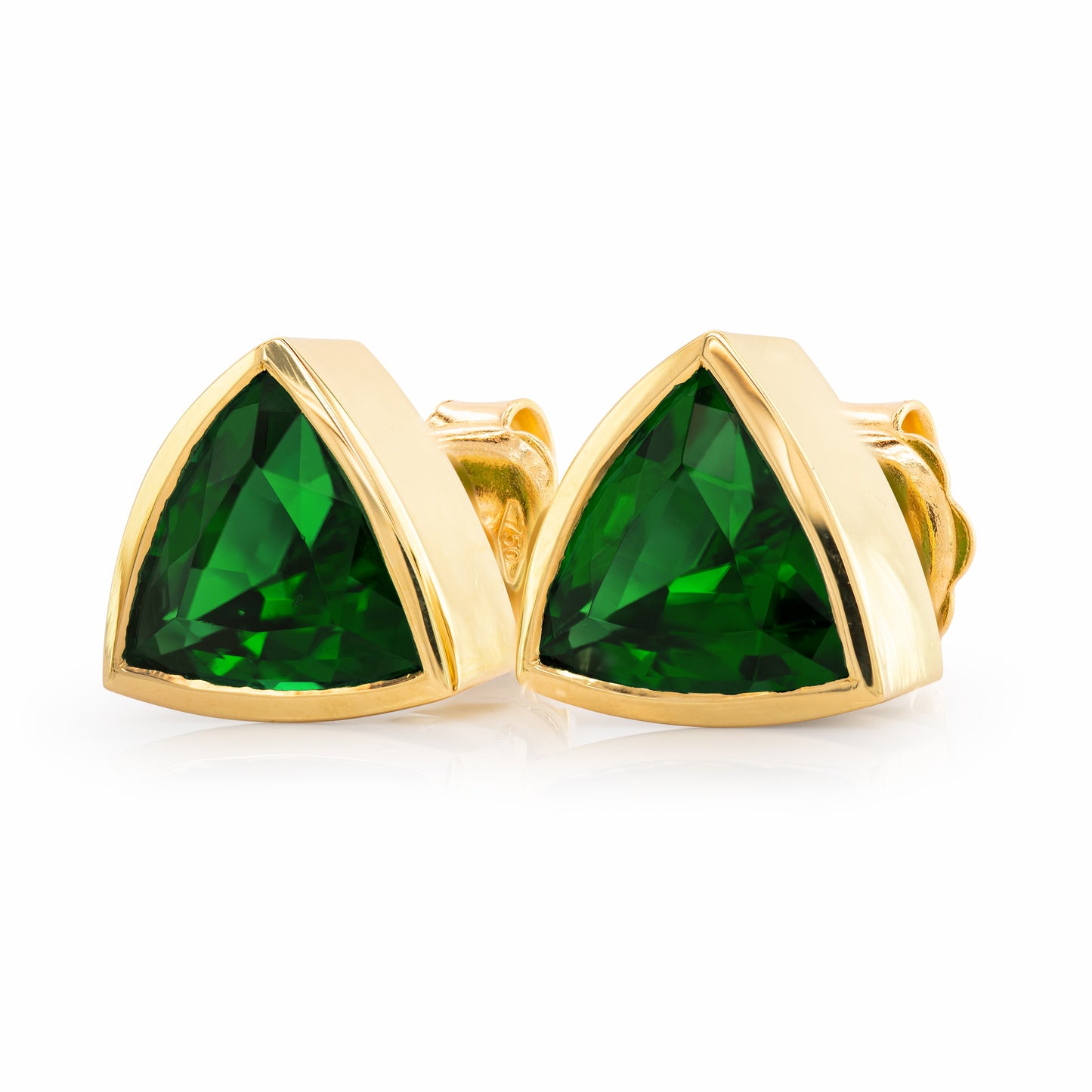 18K Yellow Gold 3.59ct TGW Green Chrome Tourmaline One-of-a-Kind Earrings