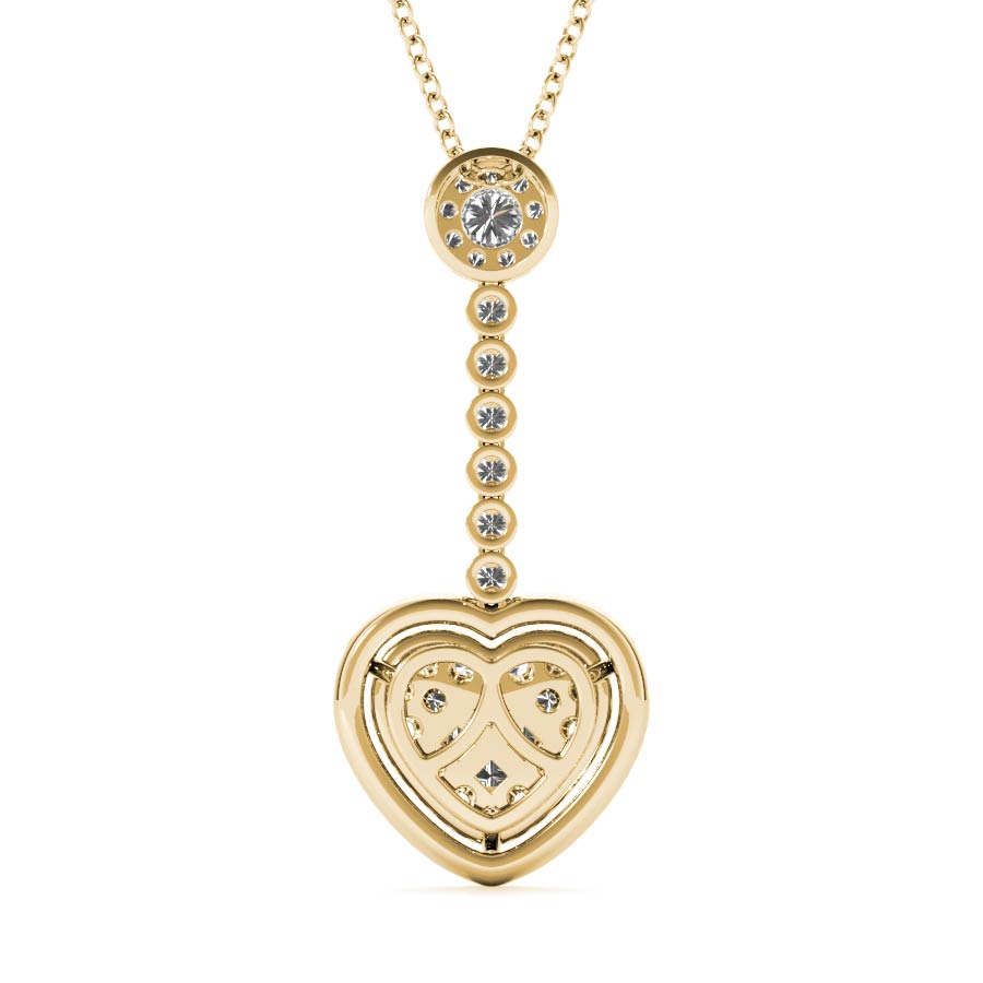 18K Yellow Gold 1.01ct TDW White Diamond Heart Necklace