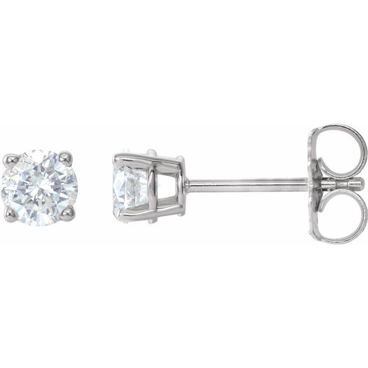 14k White Gold 3/4 CTW Natural Diamond Stud Earrings