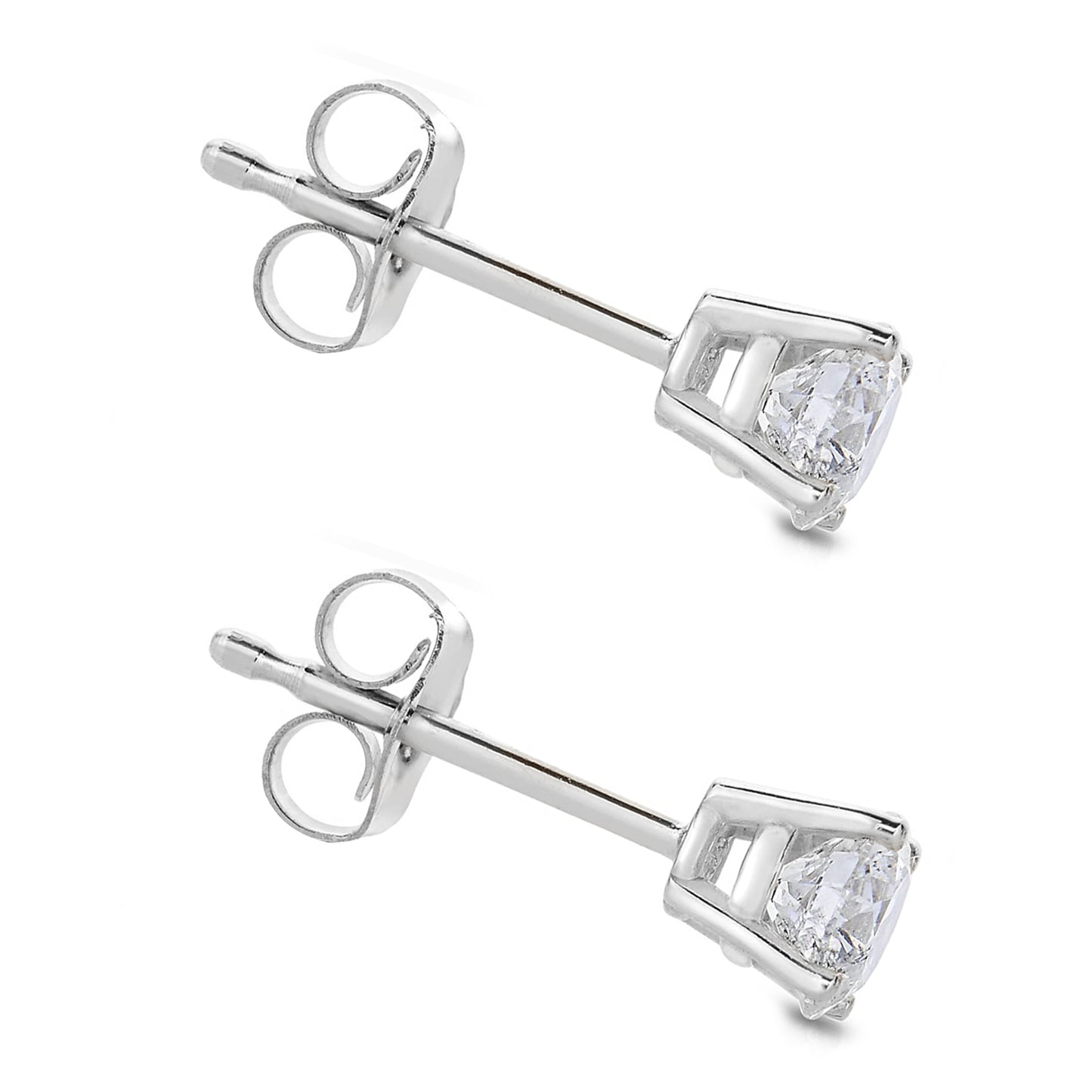 14k White Gold 5/8ct Lab-created White Diamond Solitaire Earrings