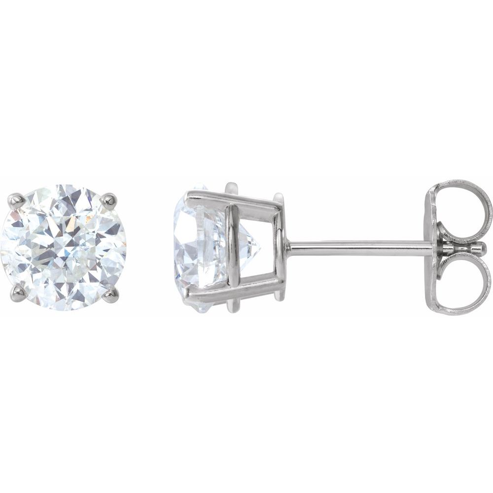 14k White Gold 6 mm Lab-Grown Moissanite Stud Earrings