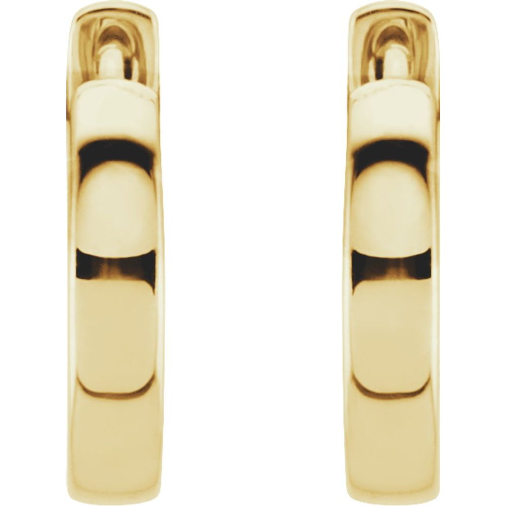 14K Yellow Gold 14 mm Hinged Hoop Earrings