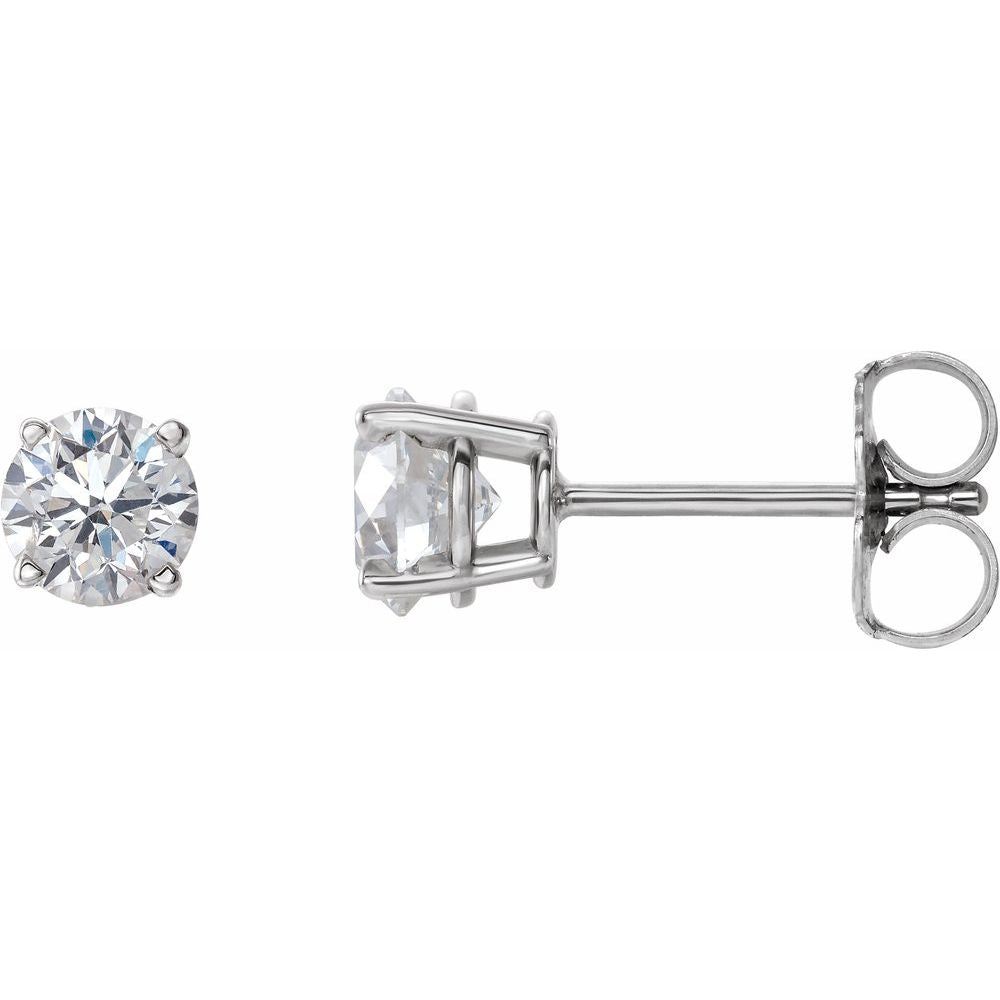 14k White Gold 1 CTW Natural Diamond Stud Earrings