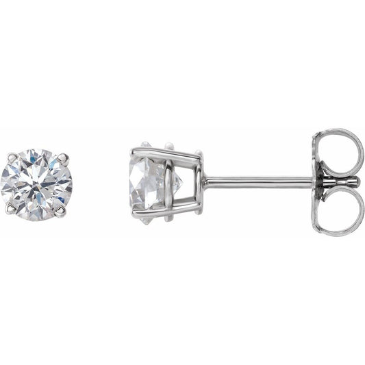 14k White Gold 1 CTW Natural Diamond Stud Earrings