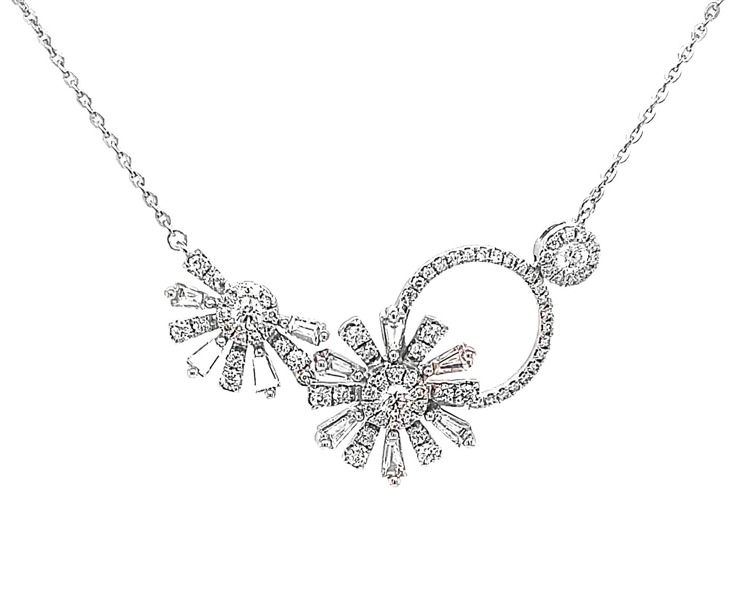 14K White Gold 1.14ct TDW White Diamond Statement Necklace