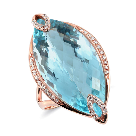 18K Rose Gold 24.15 ct TGW Sky Blue Topaz One-of-a-Kind Ring