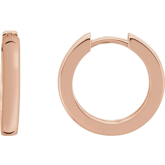 14K Rose Gold 18 mm Hinged Hoop Earring