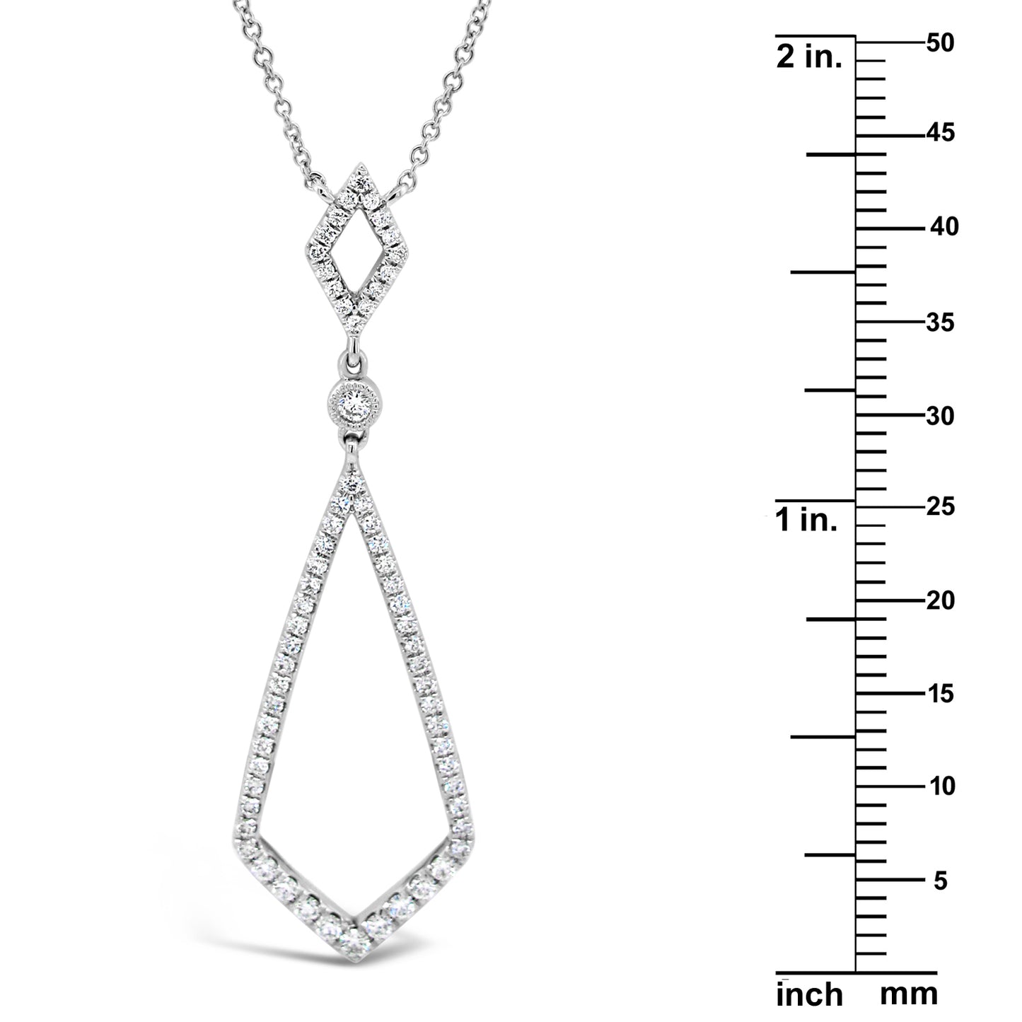 18k White Gold 5/8ct TDW White Diamond Geometric Pendant Necklace