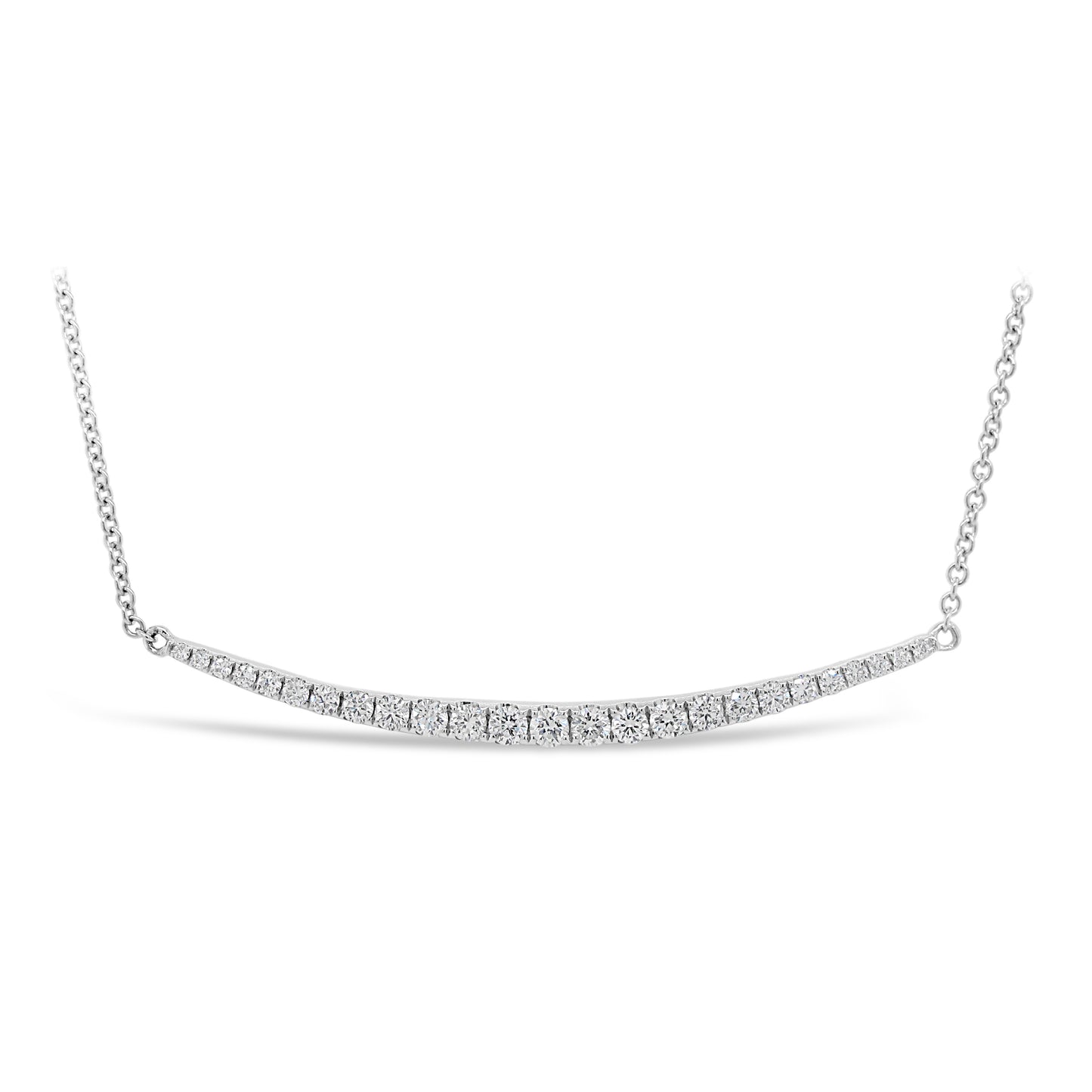 18k White Gold 1/2ct TDW White Diamond Bar Necklace