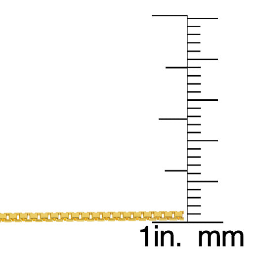 14k Yellow Gold 1mm Box Pendant Chain Necklace