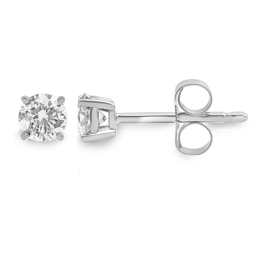 14k White Gold 1/2ct Lab-created White Diamond Solitaire Earrings