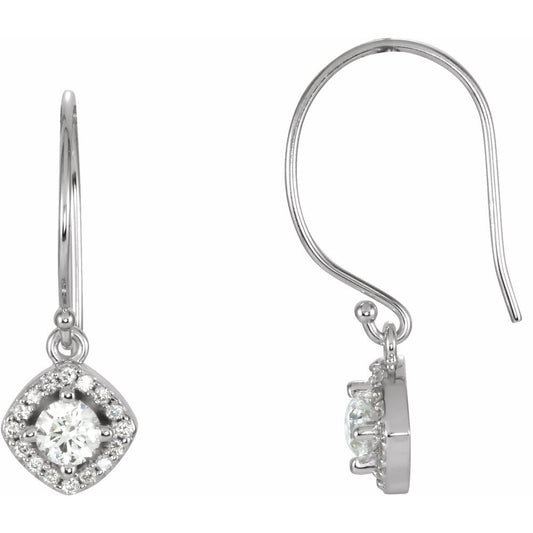 14k White Gold 5/8 CTW Natural Diamond Earrings