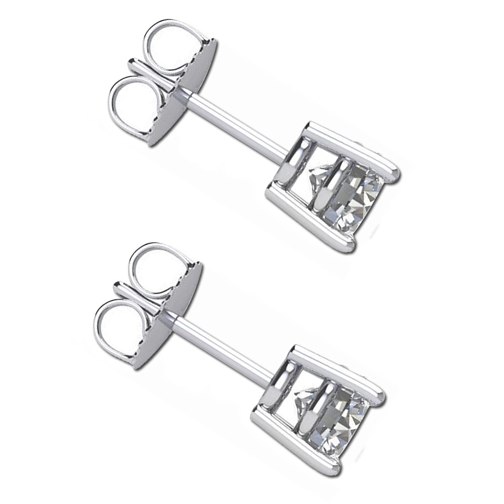 14k White Gold 1 3/8ct Lab-created White Diamond Solitaire Earrings