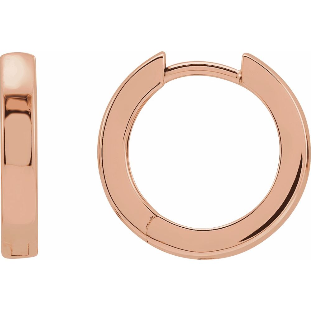 14K Rose Gold 16 mm Hinged Hoop Earring