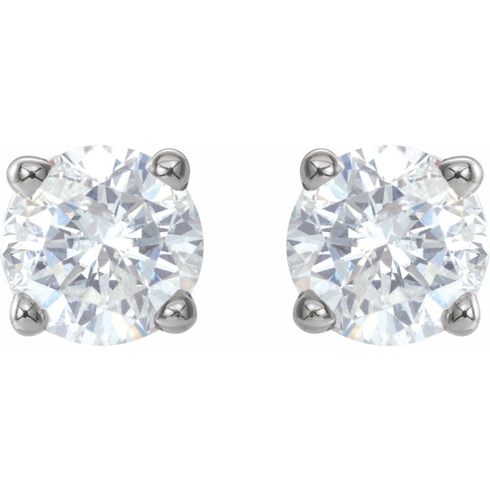 14k White Gold 3/4 CTW Natural Diamond Stud Earrings